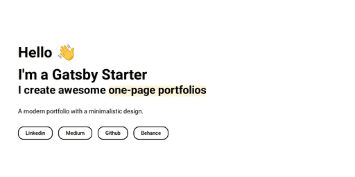 Screenshot of konstantinmuenster/gatsby-starter-portfolio-minimal