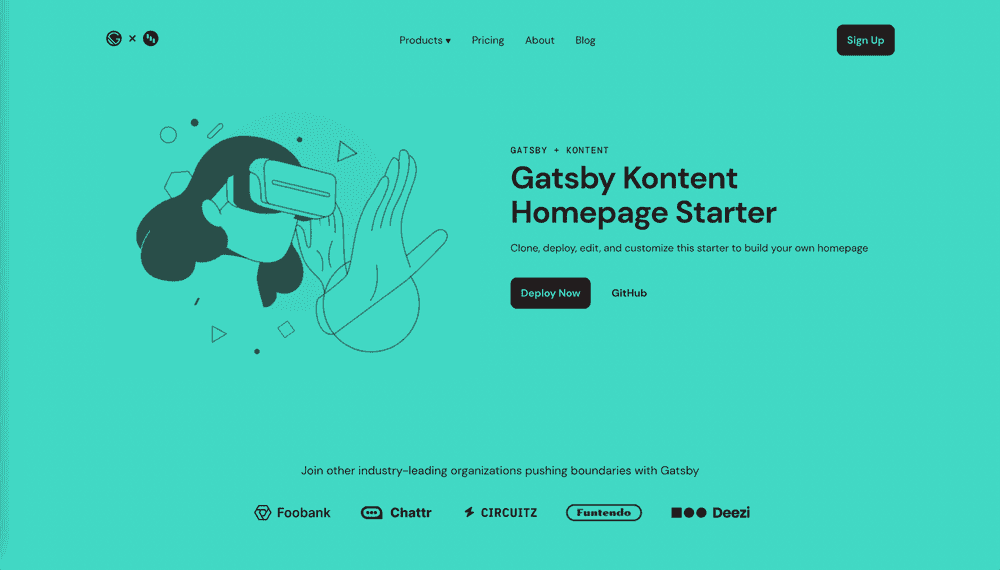 Screenshot of gatsby-starter-kontent-ai-homepage