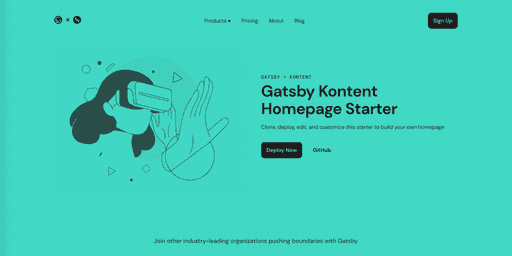 Screenshot of gatsbyjs/gatsby-starter-kontent-ai-homepage