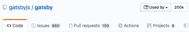 Screen shot of user count on Gatsby GitHub repository