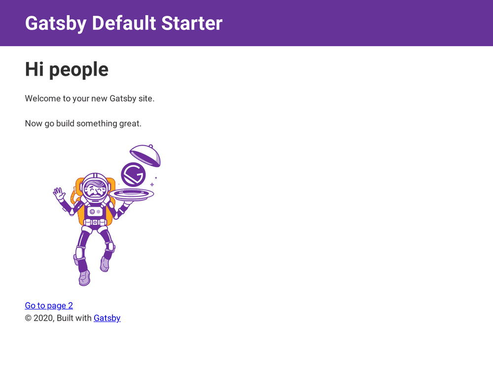 Screenshot of gatsby-starter-default