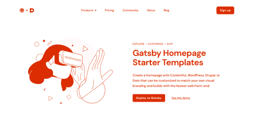 Screenshot of gatsbyjs/gatsby-starter-datocms-homepage