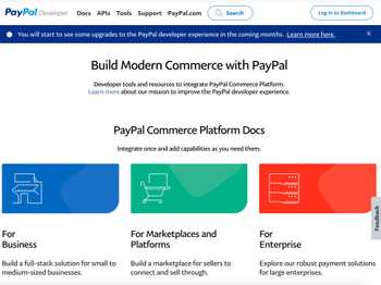 Screenshot of PayPal Developer Documentation
