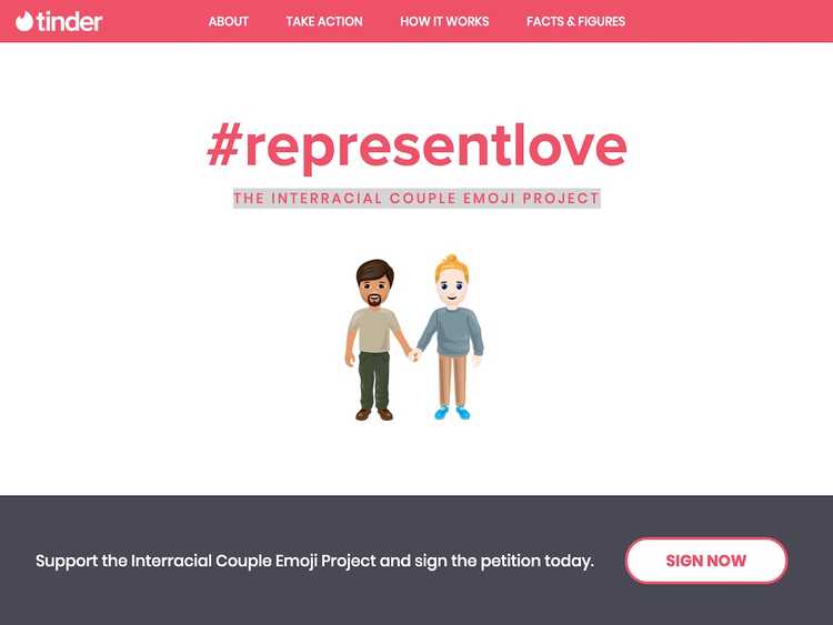Screenshot of The Interracial Couple Emoji Project (Tinder)