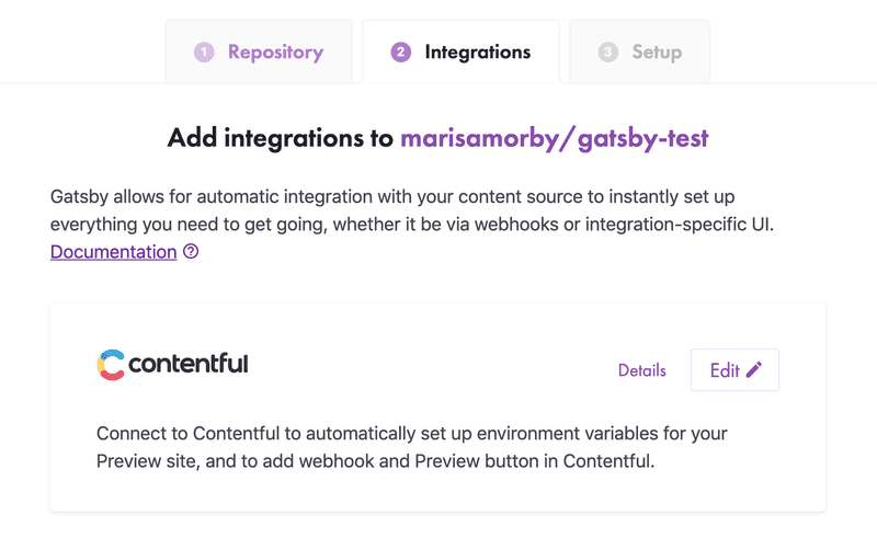 Seamless integration set up for Contentful