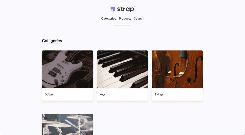 Screenshot of strapi-starter-gatsby-catalog