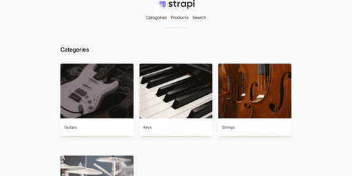 Screenshot of strapi/strapi-starter-gatsby-catalog