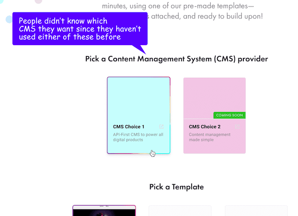 Choosing a starter with a specific CMS