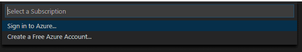 Sign in to Azure option