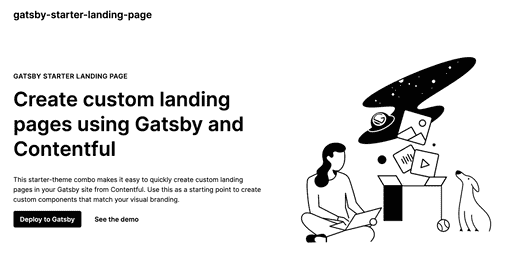 Screenshot of gatsbyjs/gatsby-starter-landing-page