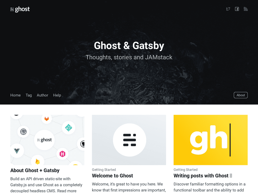 Screenshot of gatsby-starter-ghost