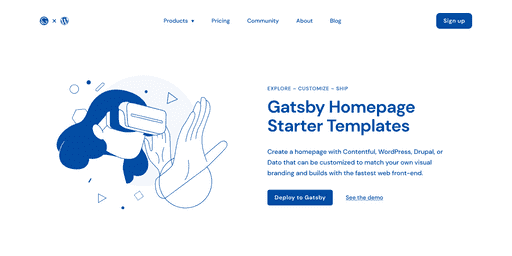 Screenshot of gatsbyjs/gatsby-starter-wordpress-homepage